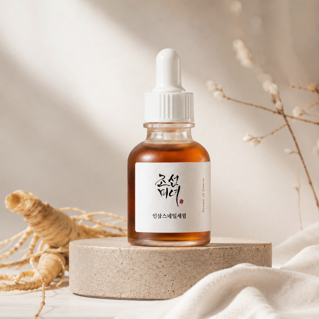 Beauty of Joseon Revive Serum: Ginseng + Snail Mucin 30ml on a neutral background